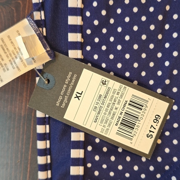 Mossimo Supply Co. Navy Polka Dot Swim Bottom - Picture 3 of 4